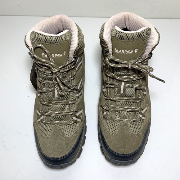 Bearpaw Tallac Hiking Boots Suede Leather Lace Up Booties Natural Size 7 NEW - Picture 5 of 7